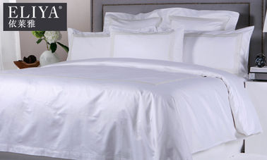 Algodão branco ajustado da folha profissional do fundamento da tampa de roupa de cama do hotel de luxo