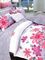 Grupos duráveis ajustados das colchas da cama do algodão da flor com tingidura reactiva