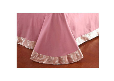 Fronha de almofada de seda do rosa da edredão de roupas de cama luxuosos contemporâneos do fundamento de Tencel