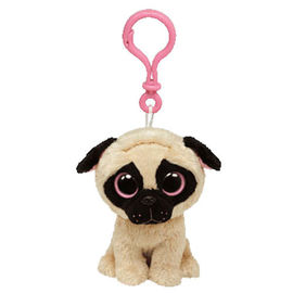 Brinquedo ronco Keychain do luxuoso do bicho de pelúcia do cão, branco cinzento/branco/arroz