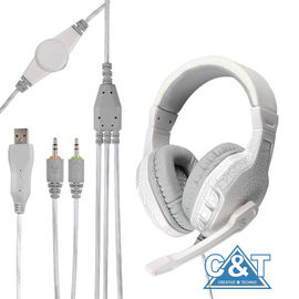 Luz estereofónica do diodo emissor de luz do Mic do acessório do auscultadores ou do fone de ouvido da Sobre-Orelha para jogos